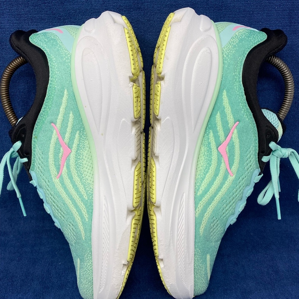 Hoka One One Bondi 9 Mint Green Women's Running Shoes Size 8 D Wide EXCELLENT - Picture 6 of 11